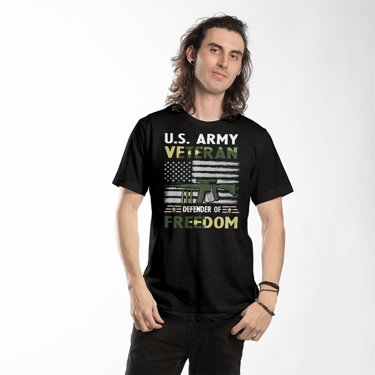 USA Army Veteran Defender of Freedom T-shirt, Patriotic Gifts