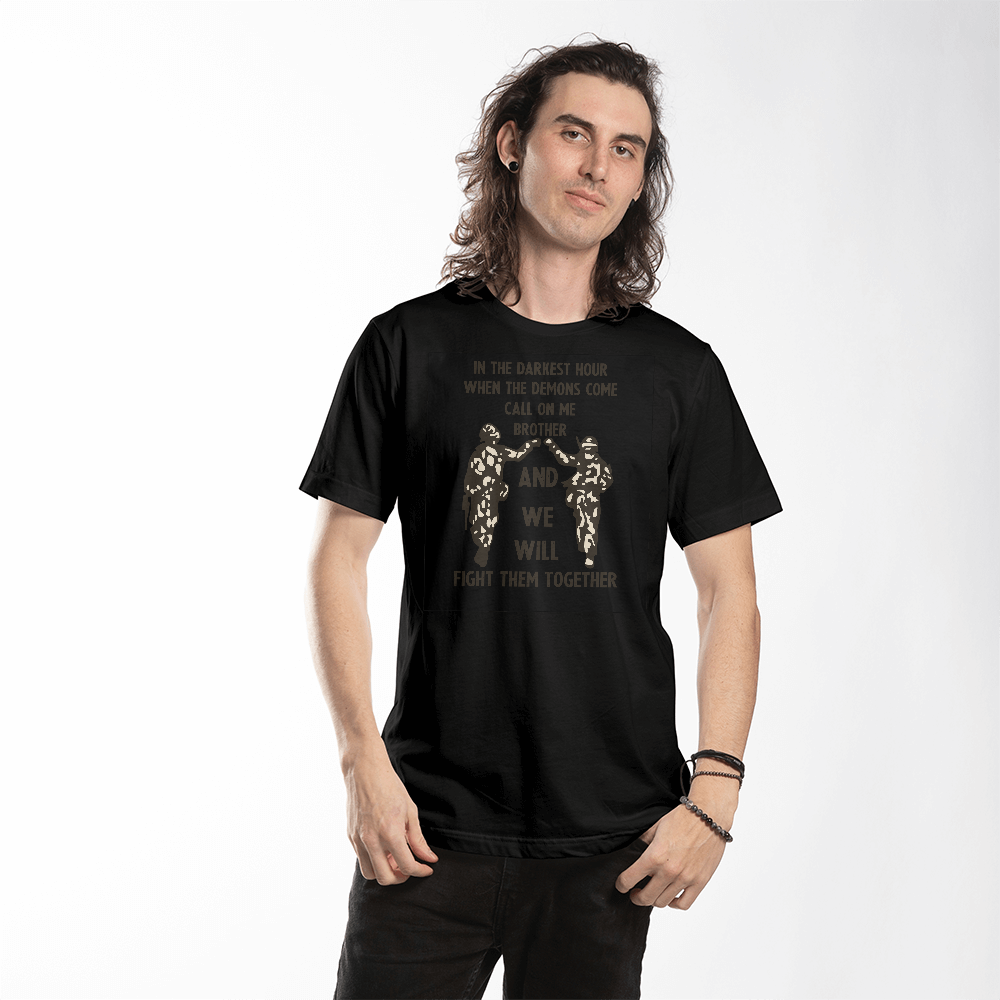 Personalised Stainless Steel Call On Me Brother Necklace T-shirt Family Soldier Military Army