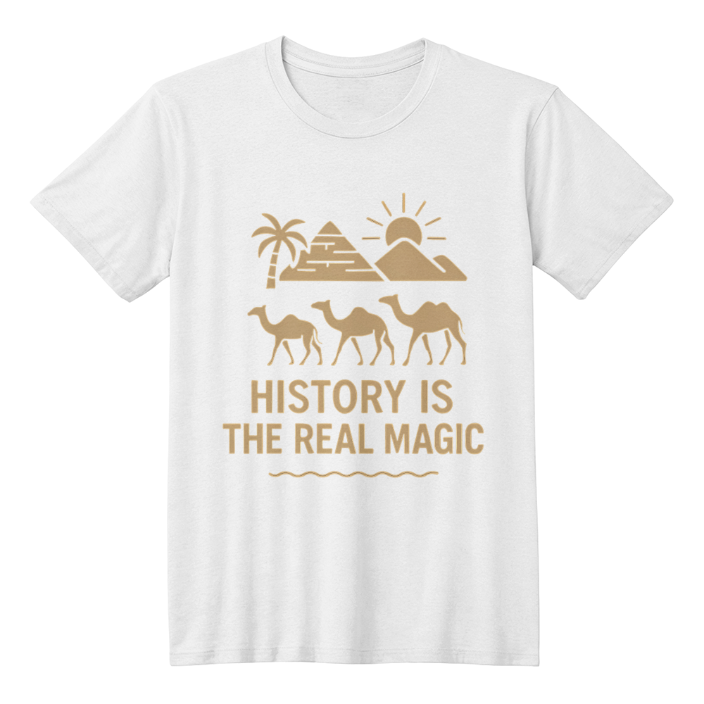 History Is the Real Magic T-Shirt – Ancient Egypt & Camel Desert Tee