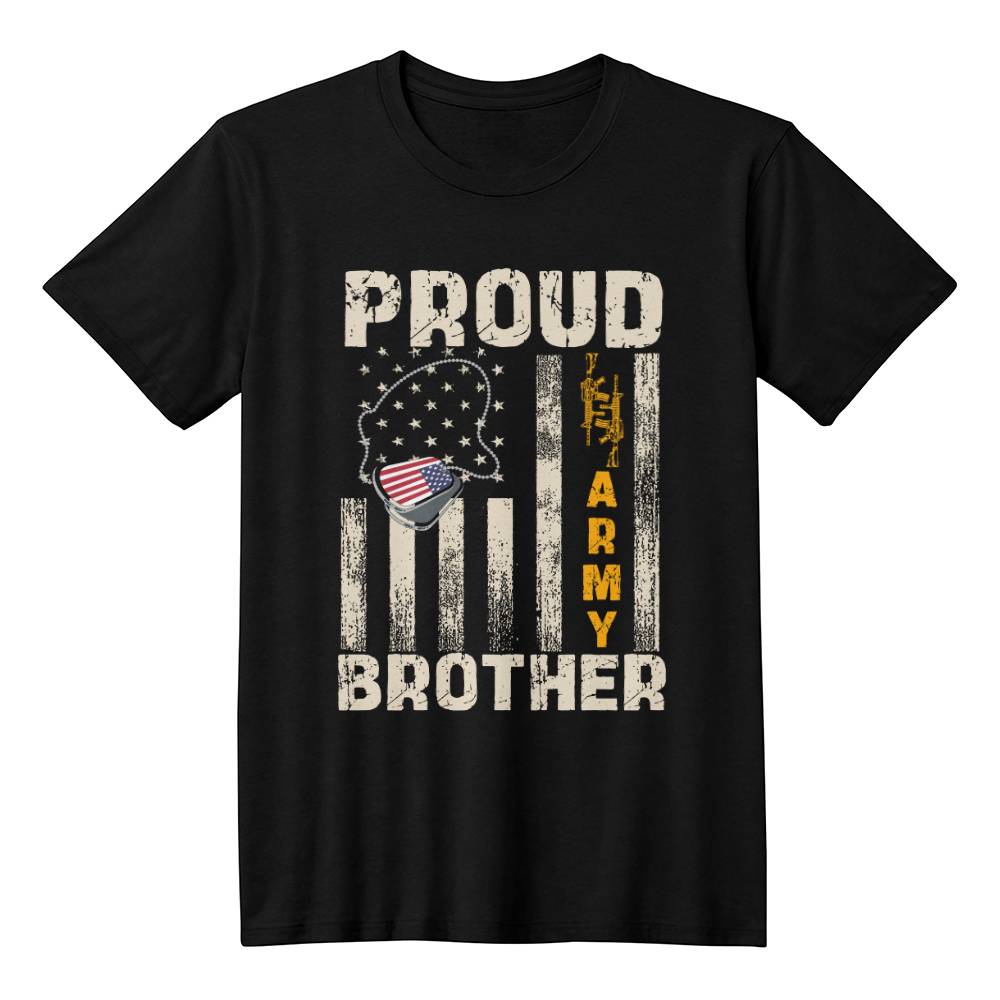 Proud Army Family Brother Shirts, Personalized Army Brother T-Shirt, USA Army Family Outfits, Military Family Gift
