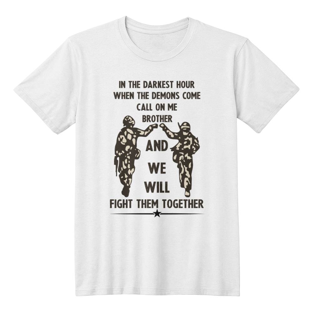 Personalised Stainless Steel Call On Me Brother Necklace T-shirt Family Soldier Military Army