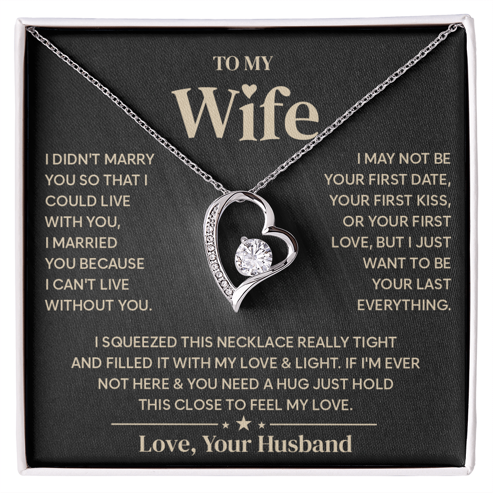 To My Wife Necklace, Jewelry that speaks the words your heart can't say