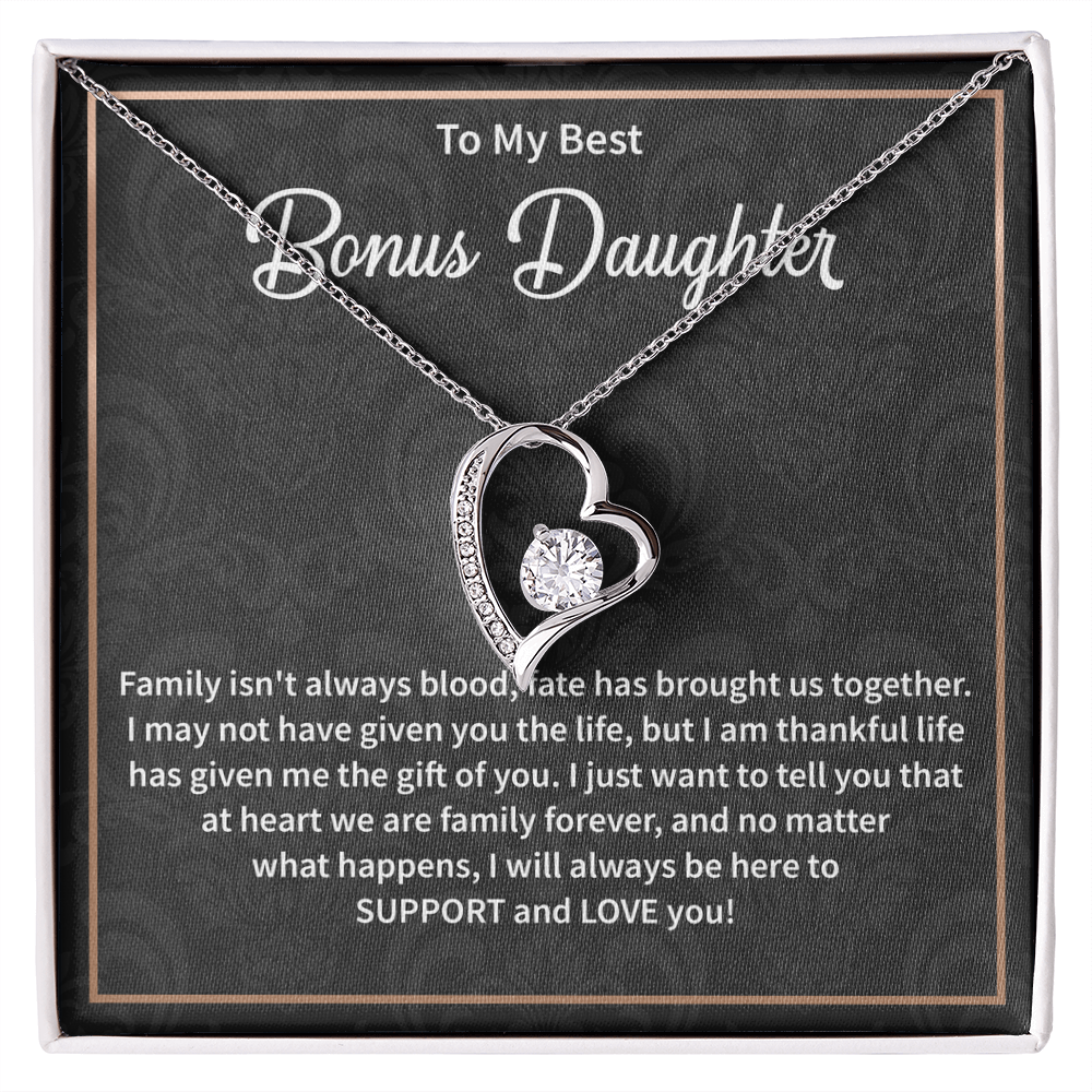 Bonus Daughter Necklace, Christmas Gift for Step Daughter