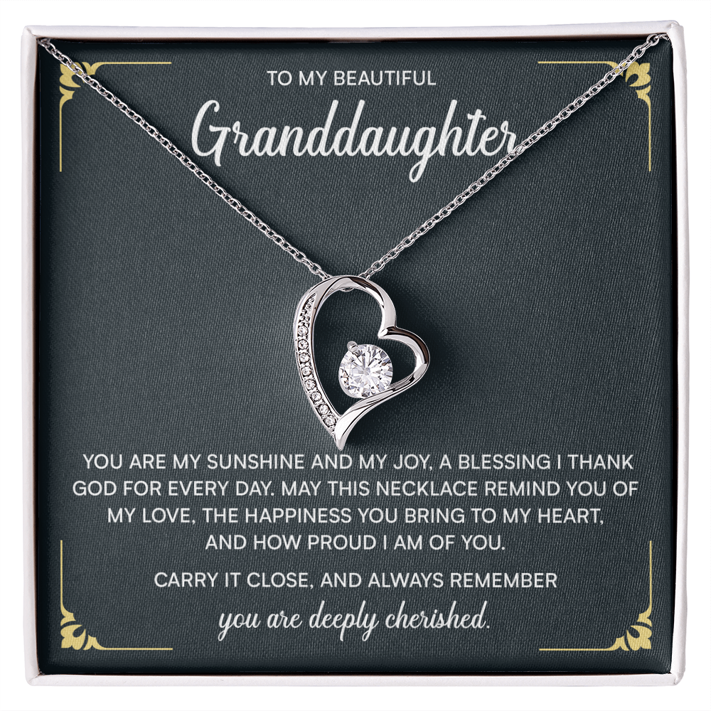 To My Granddaughter Necklace, Christmas Birthday Gifts