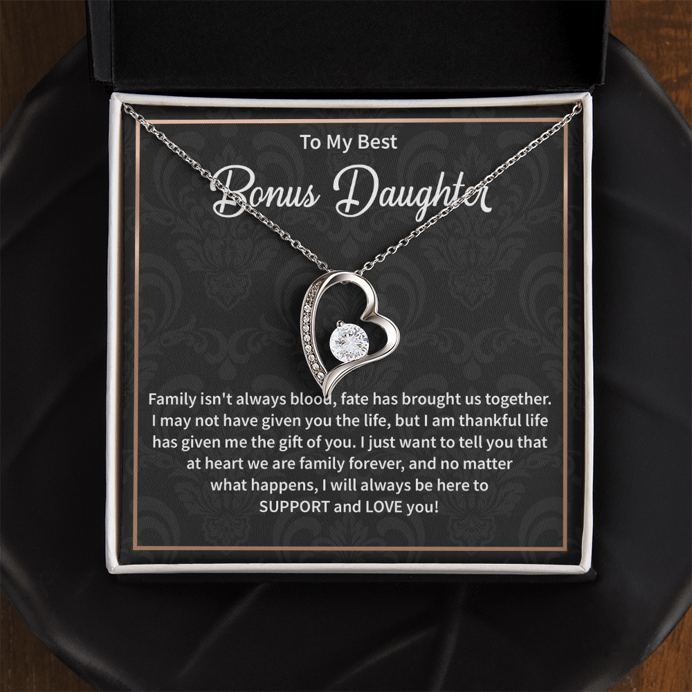 Bonus Daughter Necklace, Christmas Gift for Step Daughter