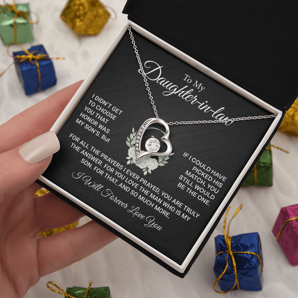 Gifts for Daughter-in-Law – Forever Love Necklace with Sentimental Message