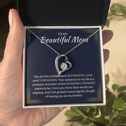 Mom Necklace gift box with a heartfelt message