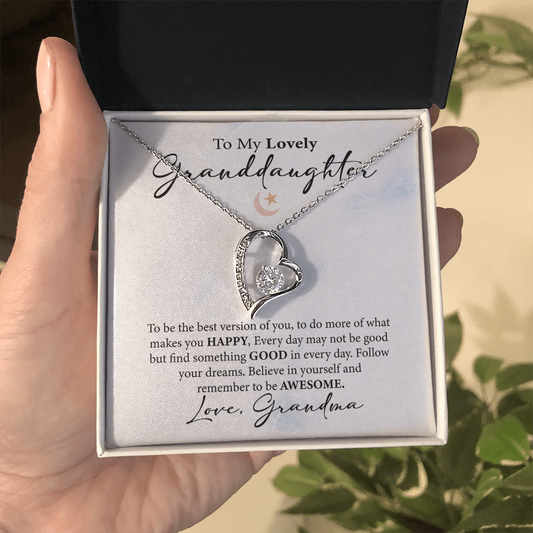 To My Lovely Granddaughter- Forever Love Necklace Gift for You