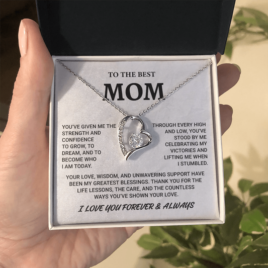 To My Best Mom Forever Love Necklace– Best Mom Necklace Gift