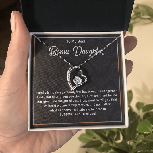 Bonus Daughter Necklace, Christmas Gift for Step Daughter