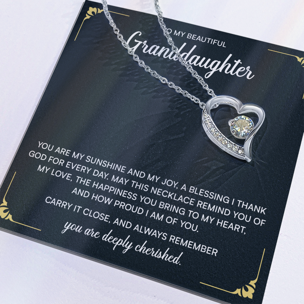To My Granddaughter Necklace, Christmas Birthday Gifts