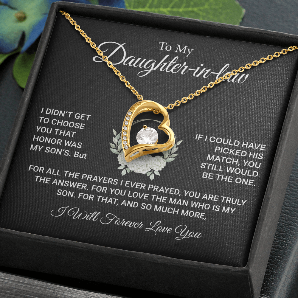 Gifts for Daughter-in-Law – Forever Love Necklace with Sentimental Message