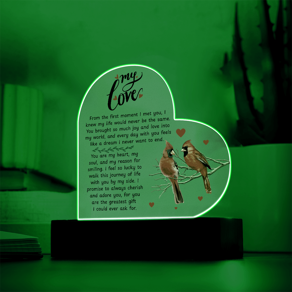 To My Beautiful Wife – Premium Heart Acrylic Valentine Gift