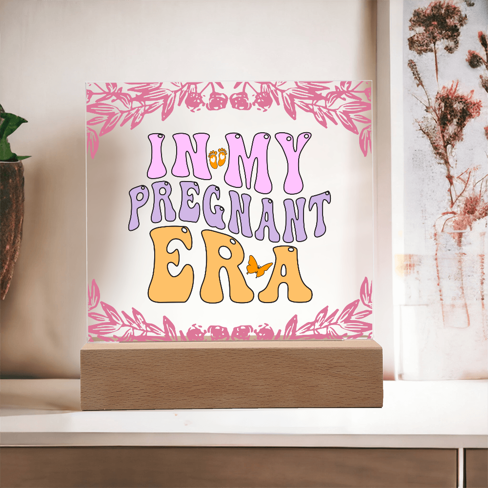Pregnant Era Acrylic Square Plaque - Ideal Gift for New Moms