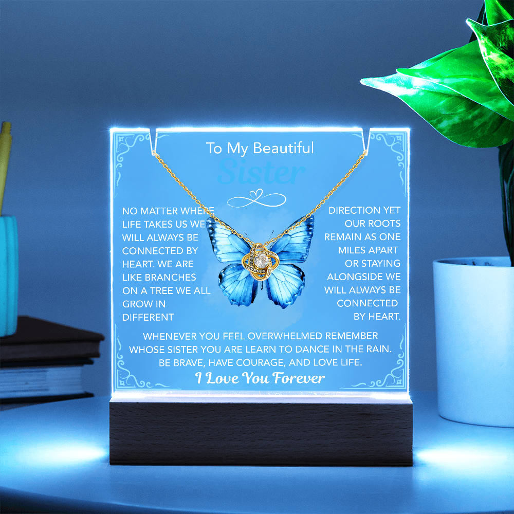 Sister Necklace – Courage, Love & Lifelong Connection Gift