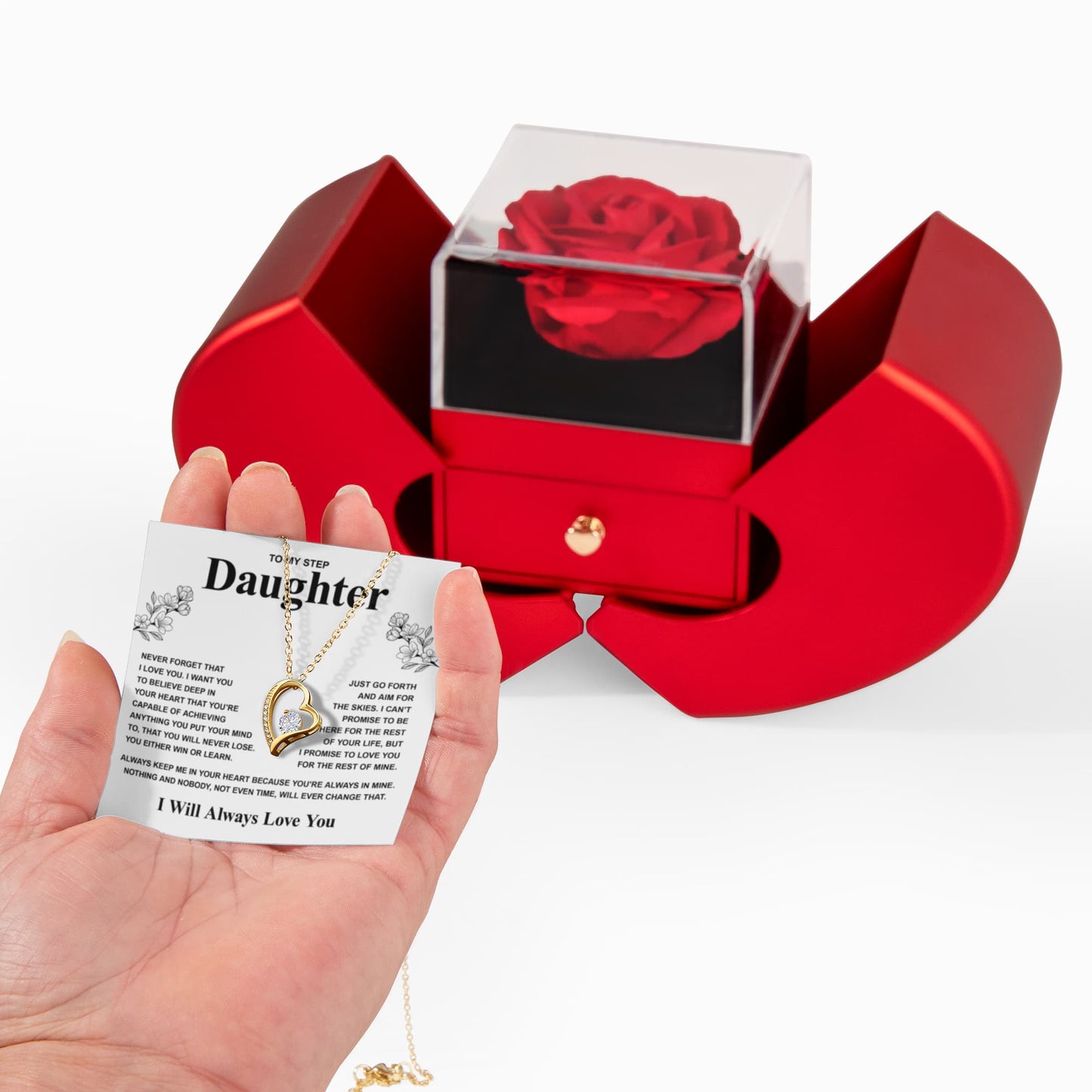 To My Bonus Daughter Necklace, Best Necklace for Bonus Daughter