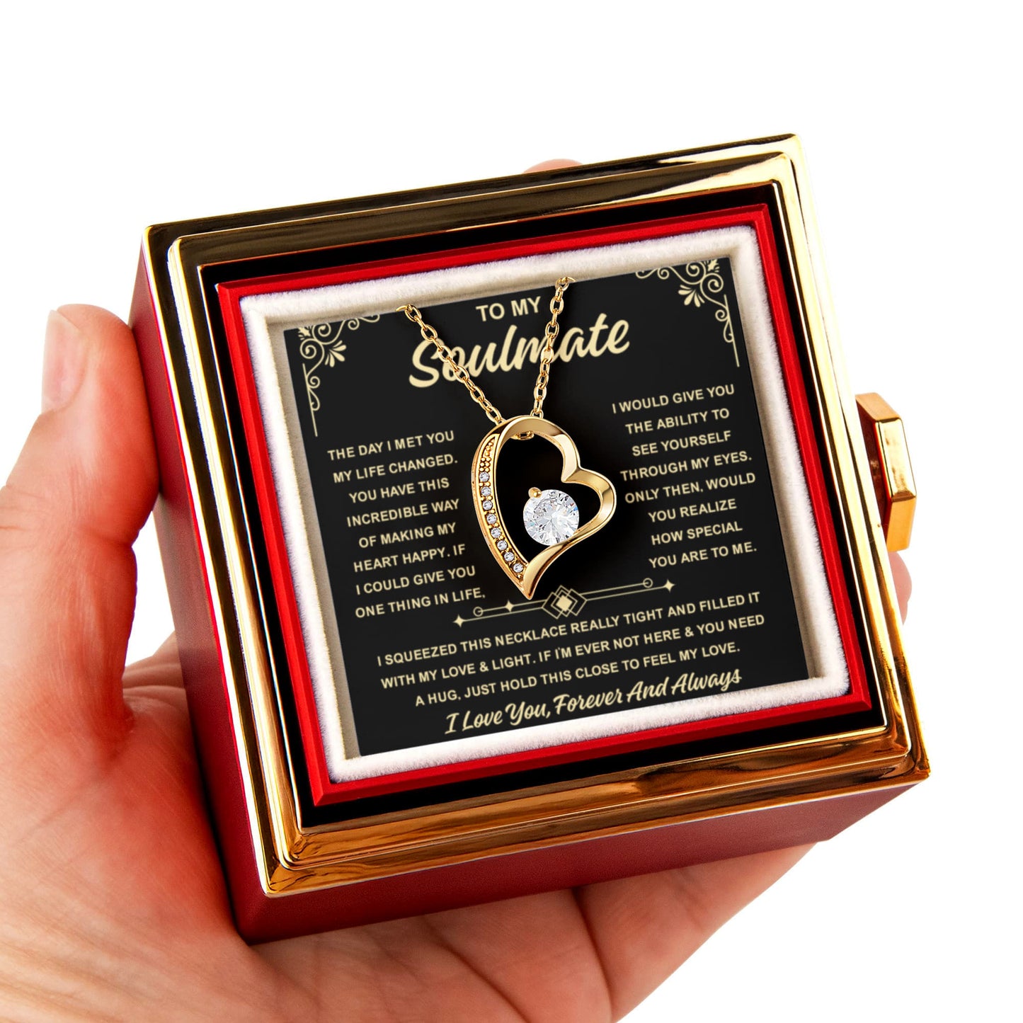 To My Soulmate Necklace For Women, When Your Soulmate Wears It, Love Glows