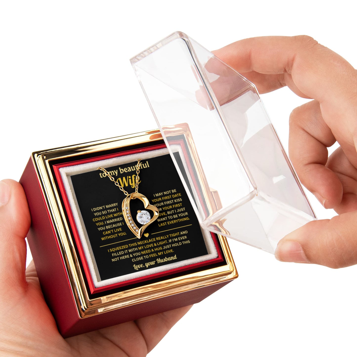 To My Wife Necklace from Husband, Birthday Gifts for Wife