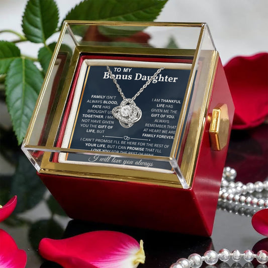 To My Bonus Daughter Gifts from Stepdad, Jewelry Gifts For Stepdaughter