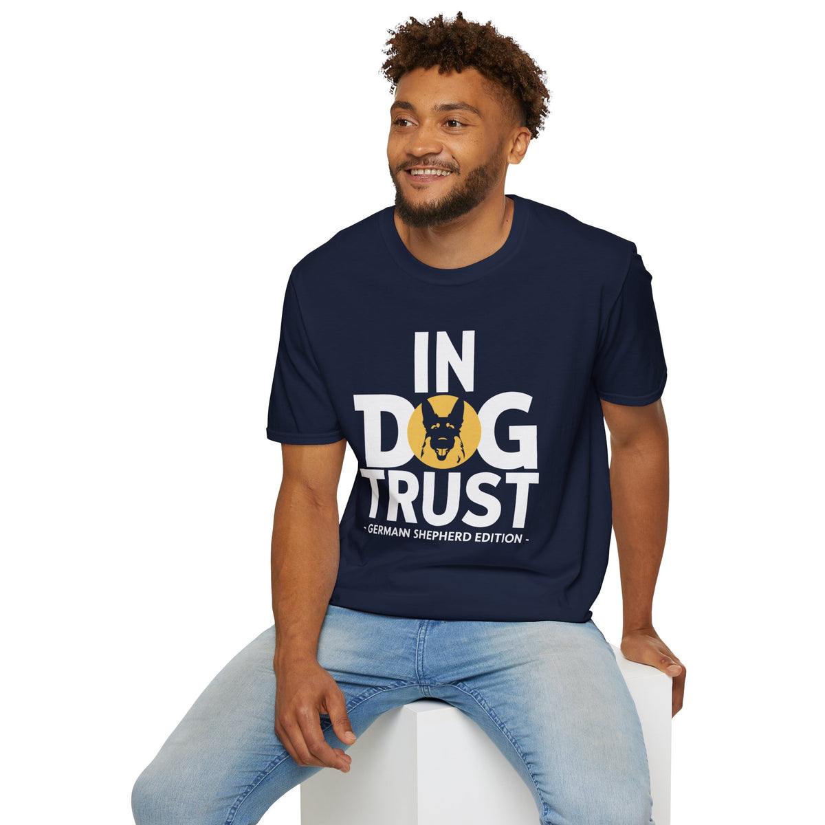 IN DOG WE TRUST GERMAN SHEPHERD DOG T-SHIRT