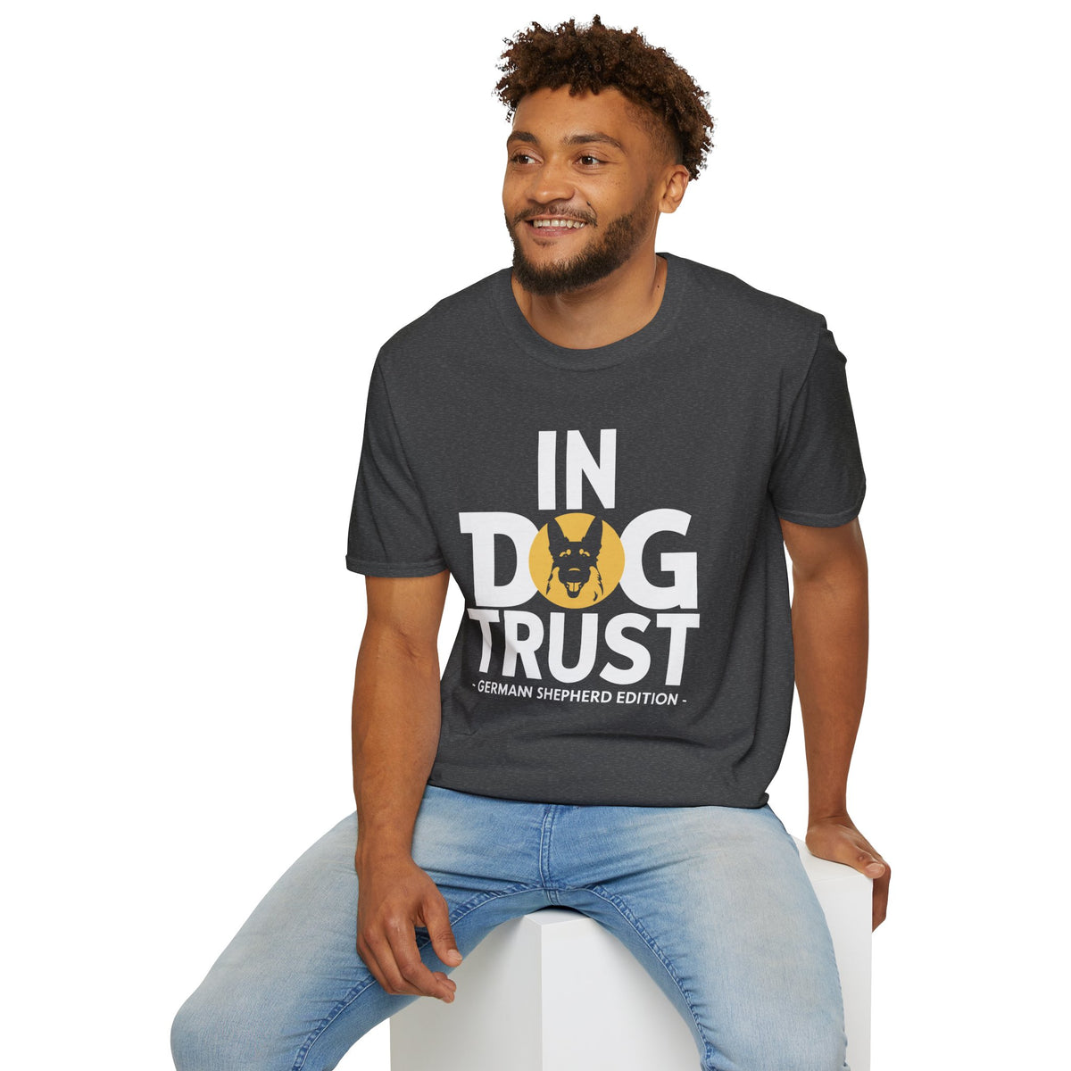 IN DOG WE TRUST GERMAN SHEPHERD DOG T-SHIRT