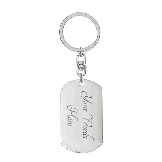 To My Stepson Dog Tag Keychain - Gift From Mom & Dad