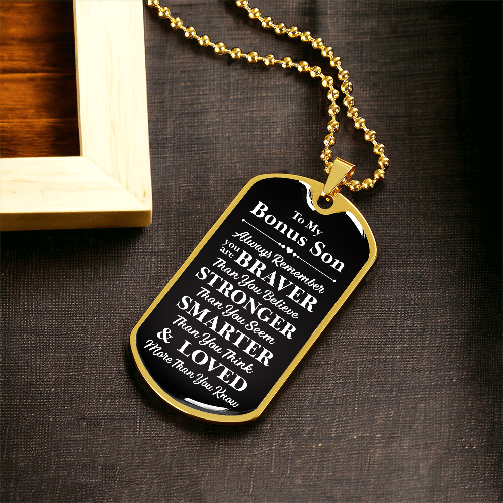 Dad to Bonus Son Necklace of Love and Protection from Mom