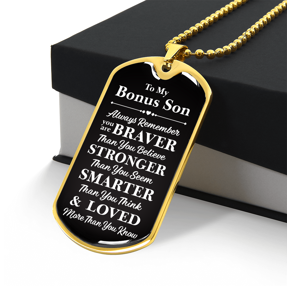 Dad to Bonus Son Necklace of Love and Protection from Mom