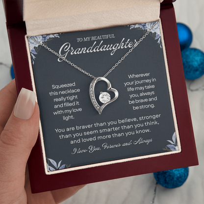 Granddaughter Necklace From Grandpa, When she wears this necklace, the seems to glow with her light