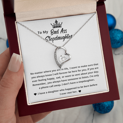 Unbiological Daughter Necklace, When She wears It, Her Smile Glows Even More