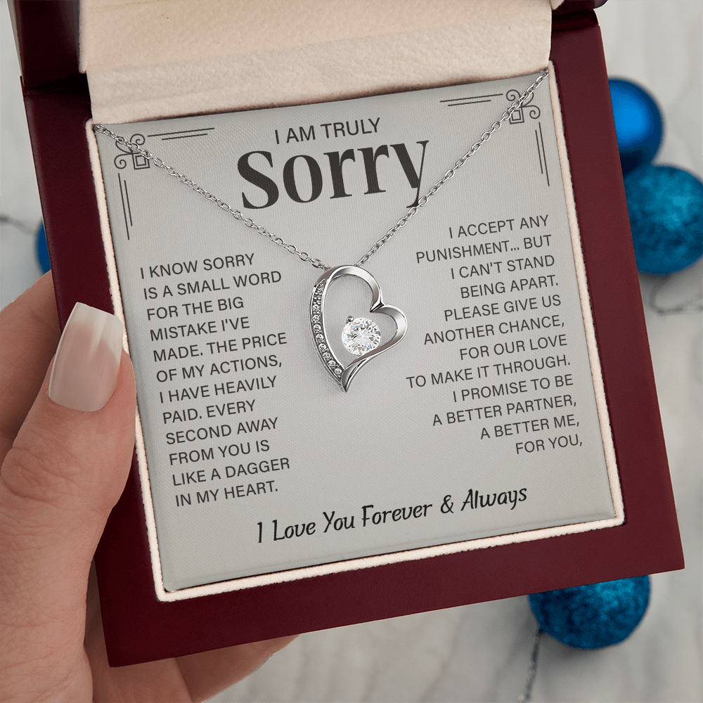 I'm truly Sorry Christmas Gifts for soulmate, Forgiveness Love Necklace