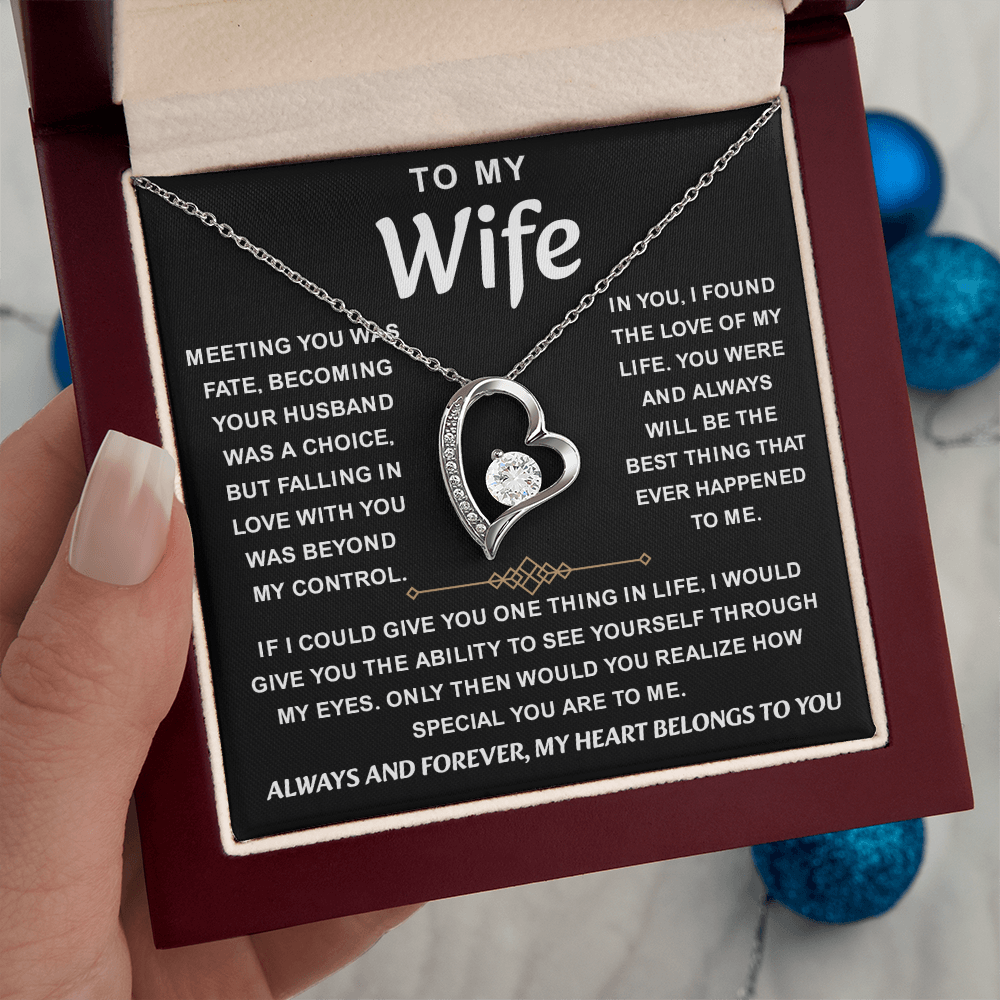 To My Wife Necklace from Husband, Her beauty shines with this piece