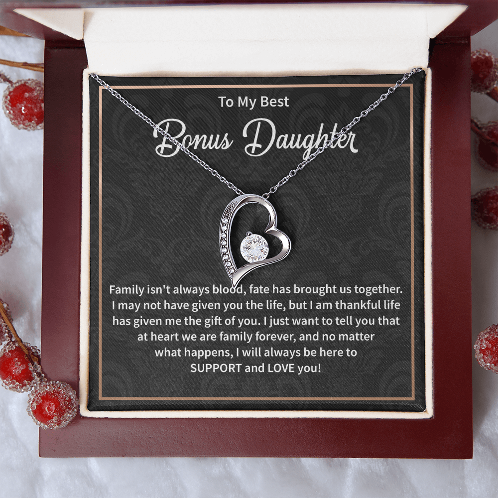 Bonus Daughter Necklace, Christmas Gift for Step Daughter