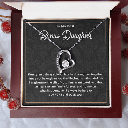 Bonus Daughter Necklace, Christmas Gift for Step Daughter
