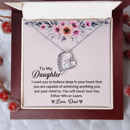 To My Daughter Alluring Beauty Necklace for Dughter, Daughter Gifts, Gift idea for Daughter, Best Gifts for Daugther, Father Daughter Gifts