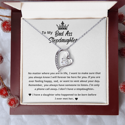 Unbiological Daughter Necklace, When She wears It, Her Smile Glows Even More