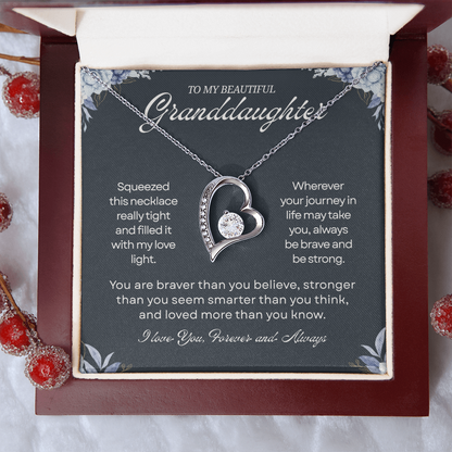 Granddaughter Necklace From Grandpa, When she wears this necklace, the seems to glow with her light