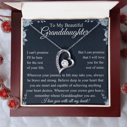 To My Granddaughter Necklace, Valentines Day Gifts for Her