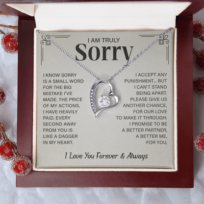 I'm truly Sorry Christmas Gifts for soulmate, Forgiveness Love Necklace