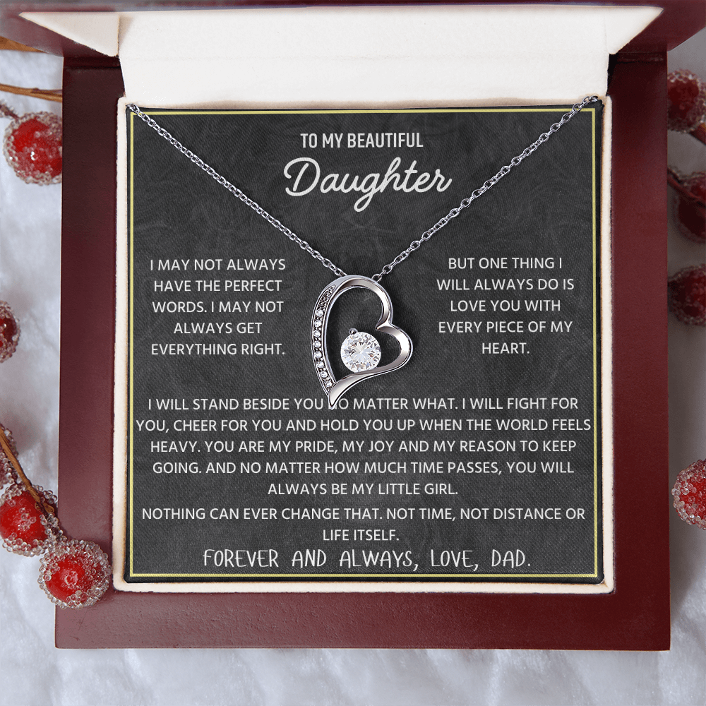 To My Beautiful Daughter | Never Forget That I Love You | Forever Love Necklace