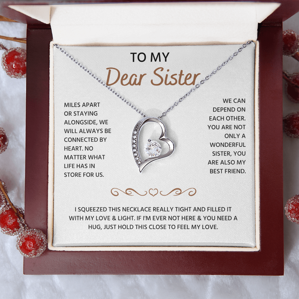 To My Sister Neckalce, Forever Love Necklace For Sister