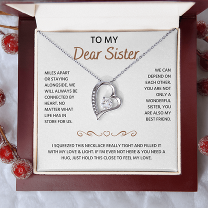 To My Sister Neckalce, Forever Love Necklace For Sister