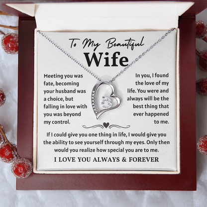 To My Wife Necklace , When She wears It, Her Smile Glows Even More