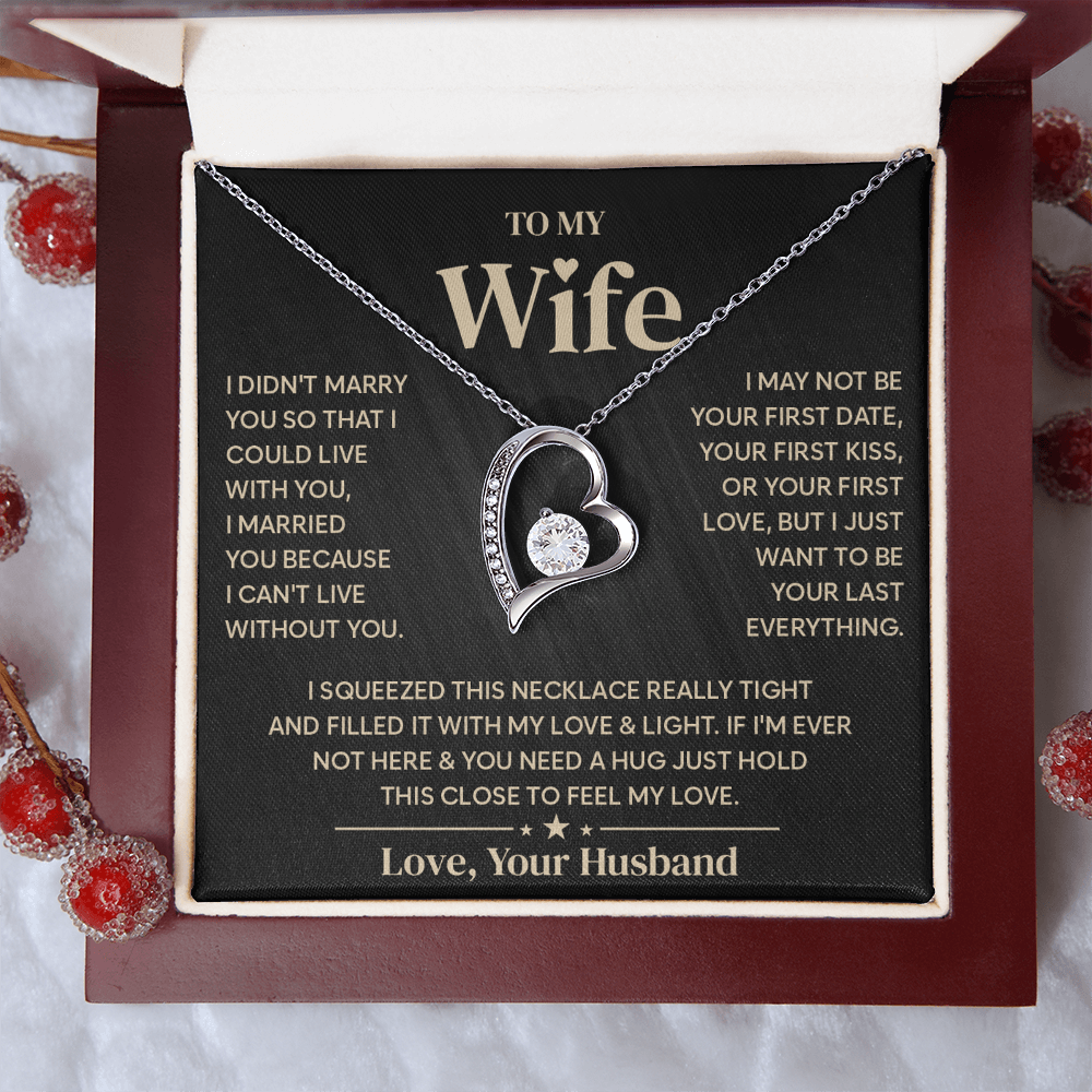 To My Wife Necklace, Jewelry that speaks the words your heart can't say