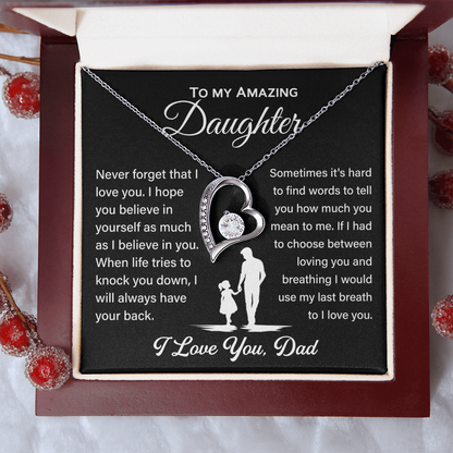 To My Daughter Gifts - Daughter Forever Love Necklace, Daughter Gifts Idea, Gifts for Daughter