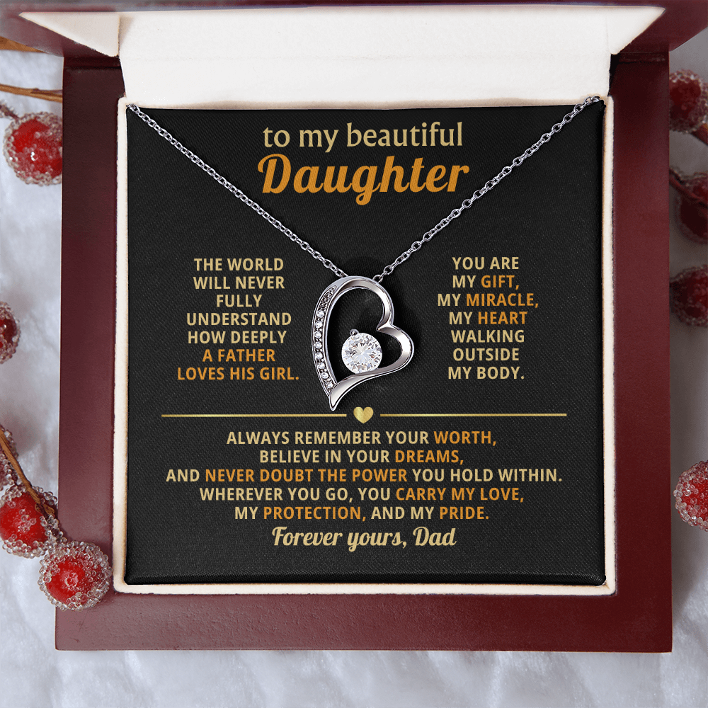 Gifts for Daughter from Mum & Dad Forever Love Necklace Daughter Birthday & Graduation Gifts