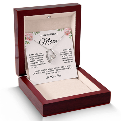 To My Mom Forever Love Necklace Gifts – Jewelry Gifts for Mom, Best Gifts for My Mom, Necklace for Mom