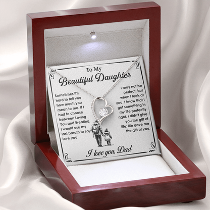 To My Daughter Gifts - Daughter Forever Love Necklace, Daughter Gifts Idea, Gifts for Daughter, Daughter Necklace Gift