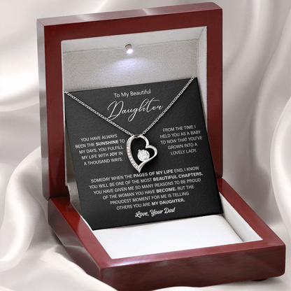 Gift For Daughter From Dad - Gold Heart Necklace