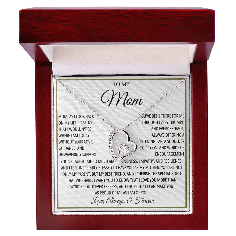 Mom Necklace for Women With Heartfelt Message & Gift Box
